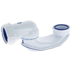 Siphon de baignoire EASYBAIN®, articulé, orientable, en plastique blanc, Ø 40 mm