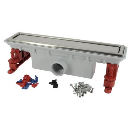 Caniveau douche 390mm d40 + grille reversible