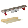 Caniveau douche 690mm d40 sans grille + natte