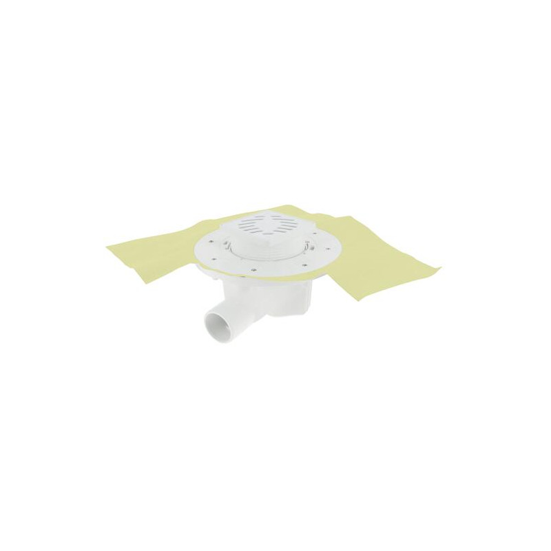Siphon DOCIA® avec cadre et grille PVC blanc