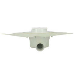 Siphon Ø40 DOCIA® avec cadre et grille PVC blanc 10x10 cm