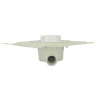 Siphon Ø40 DOCIA® avec cadre et grille PVC blanc 10x10 cm