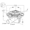 Siphon Ø40 DOCIA® avec cadre et grille PVC blanc 10x10 cm
