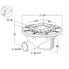 Siphon Ø40 DOCIA® avec grille inox à carreler, 10x10 cm, avec natte