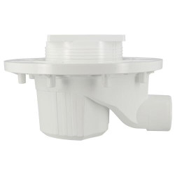 Siphon/carré. s/horiz.grille PVC 10x10