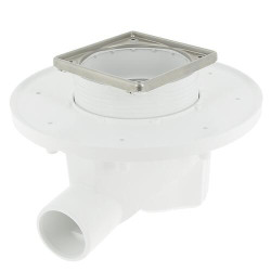 Siphon/carré. s/horiz. cadre inox 10x10