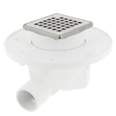 Siphon DOCIA® pour sols carrelés, avec grille, sortie horizontale - réf. SICAX10IHC