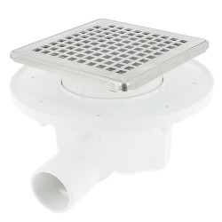 Siphon DOCIA® pour sols carrelés, avec grille, sortie horizontale - réf. SICAX15IHC