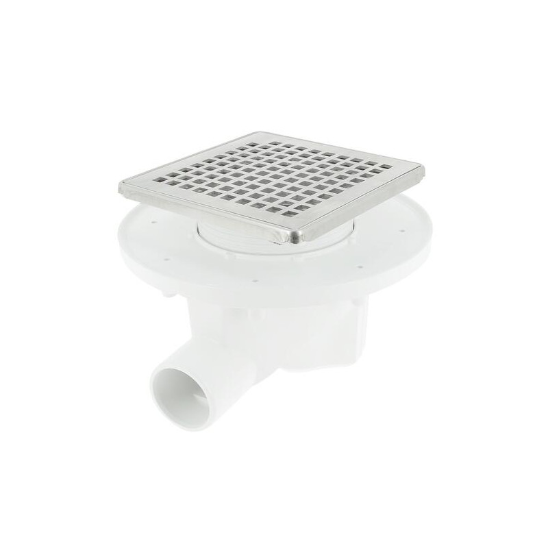 Siphon DOCIA® pour sols carrelés, avec grille, sortie horizontale - réf. SICAX15IHC