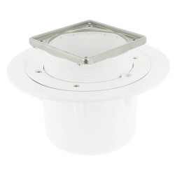 Siphon pour carré s/vert.cadre inox 10x10