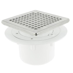 Siphon pour carré. s/vert.cadre+gr. carré inox
