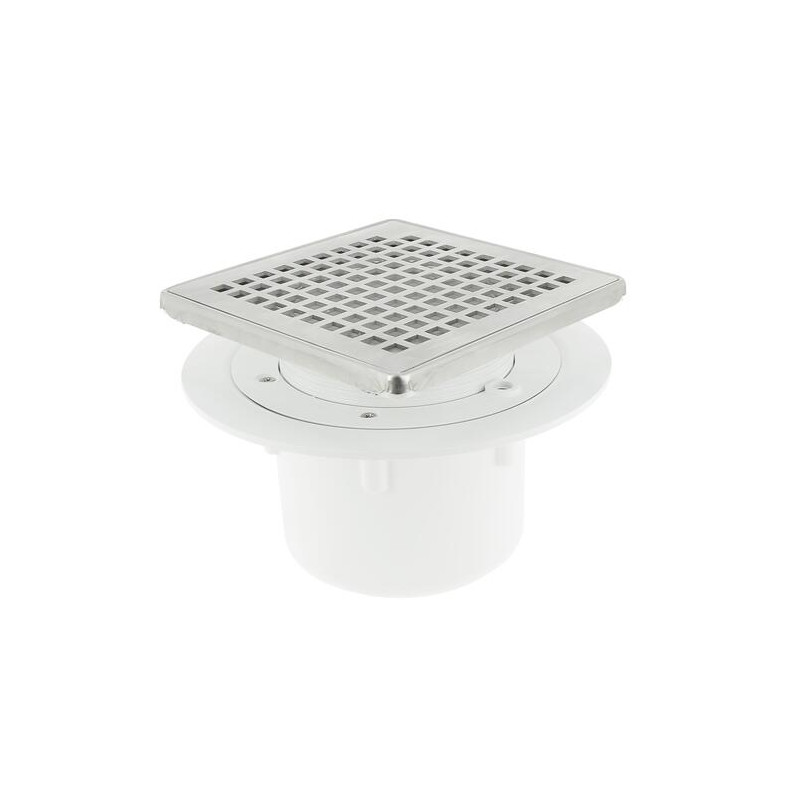 Siphon pour carré. s/vert.cadre+gr. carré inox