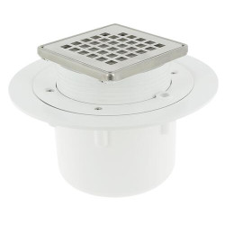 Siphon pour carré s/vert.cadre+gr carré inox - réf. SICAX10IVC
