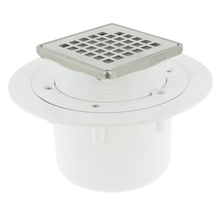 Siphon pour carré s/vert.cadre+gr carré inox - réf. SICAX10IVC