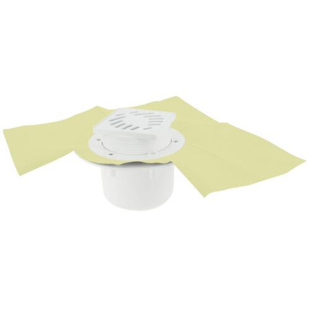 Siphon pour carré. s/vert.gr.10x10 PVC + natte