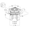 Siphon pour carré. s/vert.gr.10x10 PVC + natte