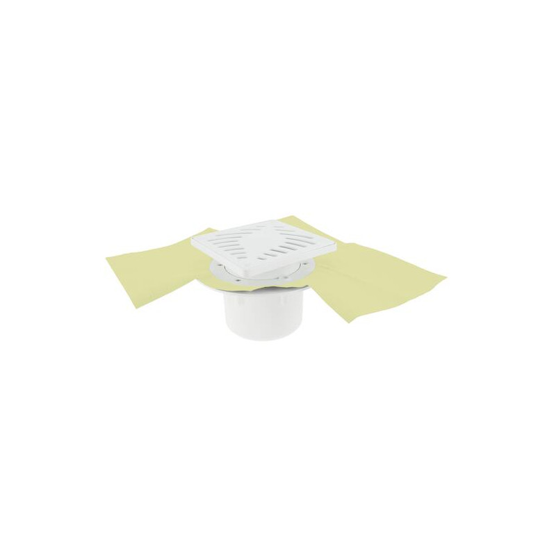 Siphon pour carré. s/vert.gr pvc15x15+natte