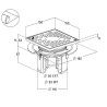 Siphon pour carré. s/vert.gr pvc15x15+natte
