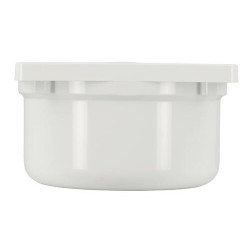 Siphonnette sortie verticale avec grille carrée 10x10 mm en PVC blanc