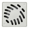 Siphonnette sortie verticale avec grille carrée 10x10 mm en PVC blanc