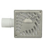 Siphonnette 15x15, grill inox, palmier, verrouillable, horizontale, Ø 40/50 mm
