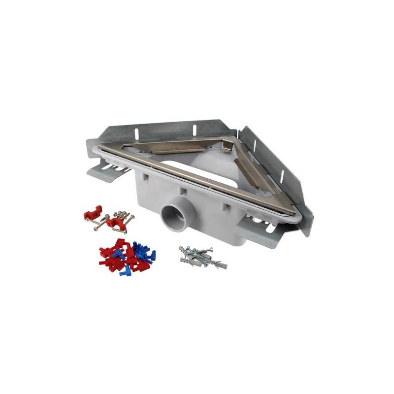 Corps de siphon d'angle DOCIA® Systèmes, avec cadre, sans grille