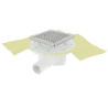 Siphon avec grille 15x15 cm et cadre inox 316, avec natte