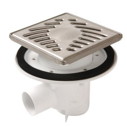 Siphon 15x15 s.horizontale Ø50 pour rac inox