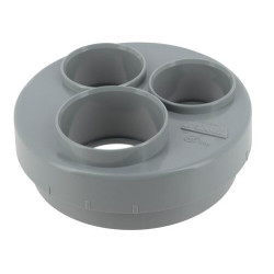 Tampon de réduction triple, mâle-femelle, Ø 109/50/40/40 mm D/d, PVC à coller