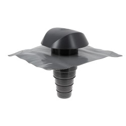 Chapeau de ventilation à coller, multi-diamètre, 60 x 60 cm, Ø 160, anthracite