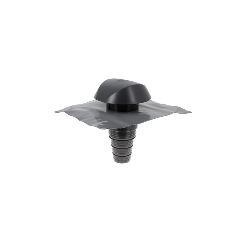 Chapeau de ventilation à coller, multi-diamètre, 60 x 60 cm, Ø 160, anthracite