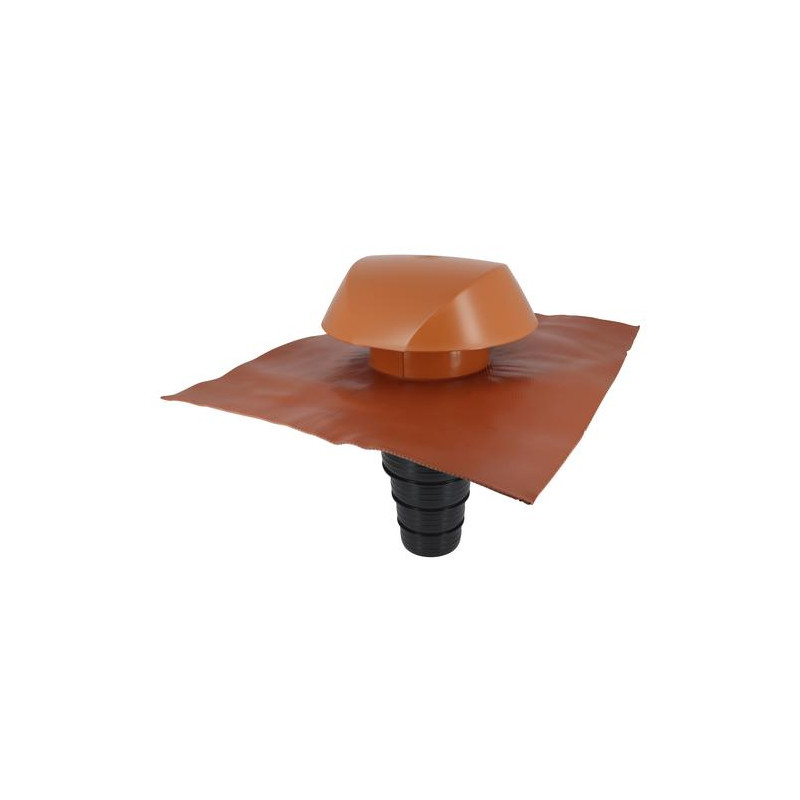 Chapeau de ventilation à coller, multi-diamètre, 60 x 60 cm, Ø 160, terracotta