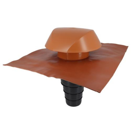 Chapeau de ventilation à coller, multi-diamètre, 60 x 60 cm, Ø 160, terracotta