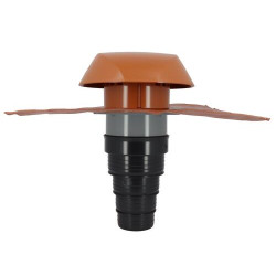 Chapeau de ventilation à coller, multi-diamètre, 60 x 60 cm, Ø 160, terracotta
