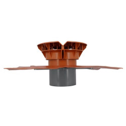 Chapeau aéraulique à coller avec collerette, 60 x 60 cm, Ø 160, terracotta