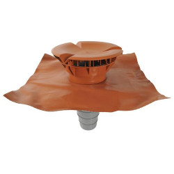 Chapeau aéraulique à coller, multi-diamètre, 60 x 60 cm, Ø 160, terracotta