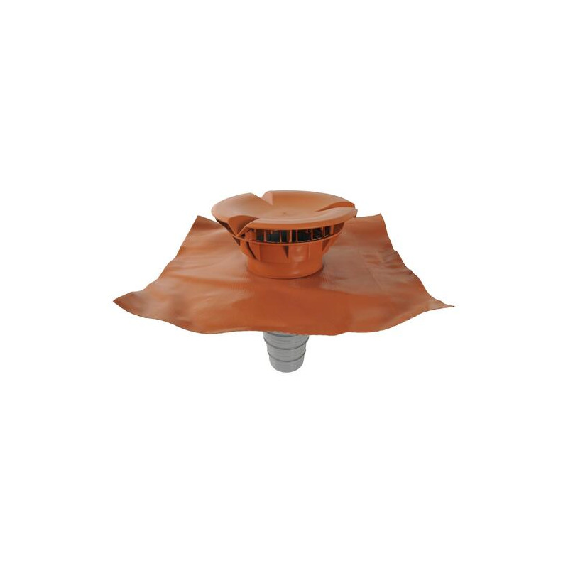 Chapeau aéraulique à coller, multi-diamètre, 60 x 60 cm, Ø 160, terracotta