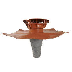 Chapeau aéraulique à coller, multi-diamètre, 60 x 60 cm, Ø 160, terracotta