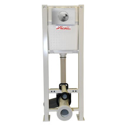 VIRTUO® One Bâti-support, autoportant, avec plaque BOUTONS RONDS mix chr/satiné
