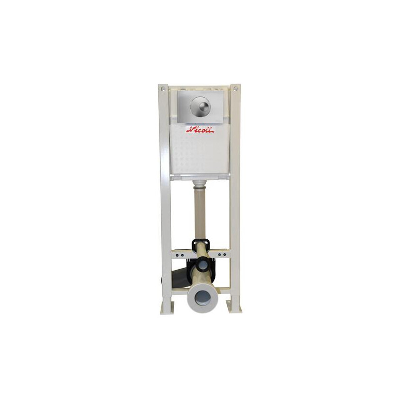 VIRTUO® One Bâti-support, autoportant, avec plaque BOUTONS RONDS mix chr/satiné