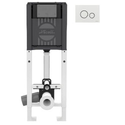 VIRTUO® Mix Bâti-support en 2 parties, autoportant, avec plaque DUO blanc brillant