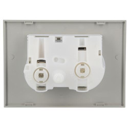 Plaque de commande DUO, chrome satin, avec marquage Nicoll