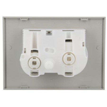 Plaque de commande DUO, chrome satin, avec marquage Nicoll