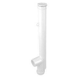 Siphon simple blanc, sortie horizontale avec bouchon polyfusé anti odeur
