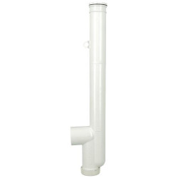 Siphon simple blanc, sortie horizontale avec bouchon polyfusé anti odeur