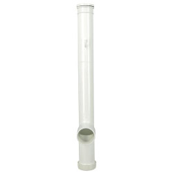 Siphon simple blanc, sortie horizontale avec bouchon polyfusé anti odeur