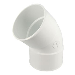 Coude simple, femelle-femelle à 45°, blanc, en PVC