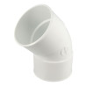 Coude simple, femelle-femelle à 45°, blanc, en PVC