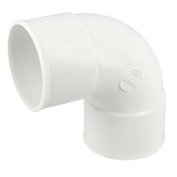 Coude simple, femelle-femelle à 87°30, blanc, en PVC