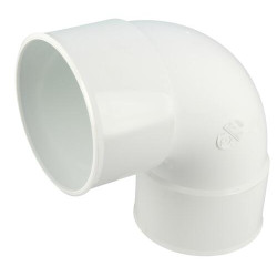 Coude simple, femelle-femelle à 87°30, blanc, en PVC